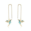 E2104-5 Blue Bird Long Ear Wire Women Simple Earrings