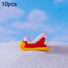 10pcs Christmas Cute Micro Landscape DIY Decorations Snowy Desktop Ornament, Style: No.13 Yellow Slesles