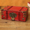 Antique Distressed Cosmetic Storage Box Dressing Table Props For Shooting ScenesSpecification 6281-01GK10 Red + Password Lock