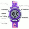 JNEW A380-86576 Student Cartoon Flamingo Waterproof Luminous Multifunction LED Electronic Watch(Light Blue)