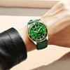 Ochstin 5019G Fashion Business Waterproof Leather Strap Quartz Watch(Green+Green)