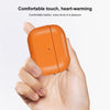 For AirPods 4 Gloss Oil PU Leather Wireless Bluetooth Earphone Protective Case(Orange)