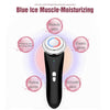 Facial Electronic Beauty Instrument Ultrasonic Ion Red And Blue Color Light Introduction Instrument(White)
