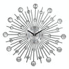 Creative Wall Clock Crystal Silver Wrought Iron Wall Clock Personality Art Decoration Living Room Bedroom Clock