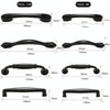6225A-64 Simple Cabinet Door Handle Drawer Wardrobe Zinc Alloy Handle(Black)