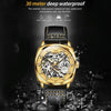 OLEVS 6651 Men Luminous Waterproof Hollow Mechanical Watch(Gold)