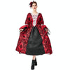 PS1972 Halloween Costume Adult Retro Lace Palace Dress, Size: M(Red)