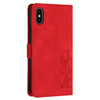 For iPhone XS Max Tulips Embossed Leather Phone Case with Lanyard(Red)