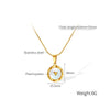 OPK GX2425 Stainless Steel Round Heart Pendant Temperament Collarbone Chain