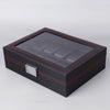 Carbon Fiber PU Leather Watch Box Jewelry Storage Box Packaging Box, Style: 6 + 3