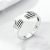S925 Sterling Silver Ring Give Me A Hug Palm-shaped Ladies Ring