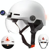 M6 1080P HD Camera Recorder Cycling Smart Helmet, Size: 54-63cm(White)