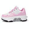 DF09 Children Runaway Sports Shoes Four-wheel Retractable Roller Skates, Size:36(Pink)