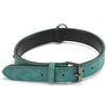 JINMAOHOU XS Green Leather Dog Collar - Soft & Durable (34x1.7cm)