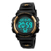 SKMEI 1258 Multifunctional Outdoor Sports Noctilucent Waterproof Wrist Watch, Size: S(Gold)