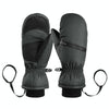 Winter Padded Ski Gloves Outdoor Windproof Warm Sports Gloves, Size: L(Black)