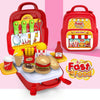 Educational Toys Children Simulation Pretend Play House Toys Kit Backpack(Fast Food)