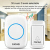 Wireless Doorbell Kit, 3 Receivers, 120m Range, Battery-Free Push Button (Black, EU Plug)