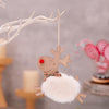 Christmas Tree Wooden Plush Elk Pendant Festival Decorations(White)