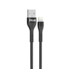 IVON CA92 2.4A Max USB to 8 Pin Rubber Fast Charging Data Cable, Length: 1.5m (Black)