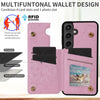 For Samsung Galaxy S24 FE 5G Printed Double Buckle RFID Anti-theft Phone Case(Pastoral Rose)
