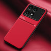For Xiaomi Redmi K70 Classic Tilt Strip Grain Magnetic Shockproof PC + TPU Phone Case(Red)