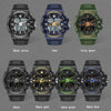 SANDA 6025 Dual Time Digital Display Luminous Calendar Waterproof Multifunctional Men Sports Quartz Watch(Black Gold)