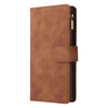 For Samsung Galaxy S25 Ultra 5G Multifunctional Frosted Zipper Wallet Leather Phone Case(Brown)