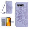 For Asus ROG Phone 3 ZS661KS Skin Feel Sun Flower Pattern Flip Leather Phone Case with Lanyard(Purple)