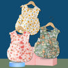 Children Summer Sleeveless Bibs Flowery Eating Reversible Clothes, Style: Pink Sunflower(Size: 90)