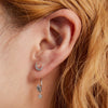 S925 Sterling Silver Moon Star Ear Stud Women Earrings