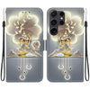For Samsung Galaxy S22 Ultra 5G Crystal Texture Colored Drawing Leather Phone Case(Sika Deer)