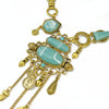 Exaggerated Openwork Pattern With Turquoise Alloy Stones Necklace(Gold)