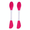 2pcs Dual Head Silicone Face Mask Brush Face Cleansing Massage Brush Mud Mask Applicator(Rose)