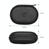 KZ Portable PU Leather Oval Data Cable Charger Earphone Storage Box(Black)