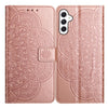 For Samsung Galaxy A26 5G Flower Embossed Leather Phone Case(Rose Gold)