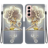 For Samsung Galaxy S22+ 5G Crystal Texture Colored Drawing Leather Phone Case(Sika Deer)