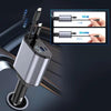4-In-1 120W Multifunctional USB Retractable Dual-Line Digital Display Car Fast Charger(8 Pin + Type-C)