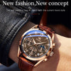 OLEVS 2871 Men Multifunctional Sports Chronograph Luminous Quartz Watch(Black + Rose Gold)