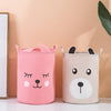 Toy Storage Bag Children Clothing Organizer Cartoon Fabric Storage Bucket(Eyelash Rabbit)