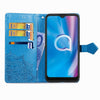 For  Alcatel 1S (2020) Embossed Mandala Pattern TPU + PU Horizontal Flip Leather Case with Holder & Three Card Slots & Wallet(Blue)