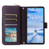 For Samsung Galaxy A33 5G Nine-card Slots Zipper Wallet Bag Leather Phone Case(Dark Purple)