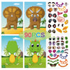 Face Changing Stickers Early Learning DIY Puzzle Stickers Toys(Dinosaur)