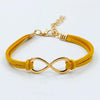 3 PCS Women Fashion Symbol Word 8 Twine Bracelets( yellow)