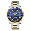 Ochstin 5019B Multifunctional Waterproof Stainless Steel Strap Quartz Watch(Gold+Blue)