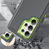 For Samsung Galaxy S25 Ultra 5G Rugged PC Hybrid Silicone Phone Case with Holder(Grey+Fresh Green)