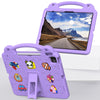For iPad Pro 12.9 2022 / 2021 Handle Kickstand Children EVA Shockproof Tablet Case(Light Purple)