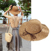 Literary Style Foldable Bow Straw Hat Sunhat(Beige)