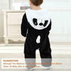 Babies Cartoon Animal Shape Flannel Jumpsuit Romper, Size:90CM(Leopard)