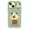 For iPhone 15 Plus Skin Feeling Jelly TPU Hybrid PC Phone Case(Enthusiastic Puppy Green)